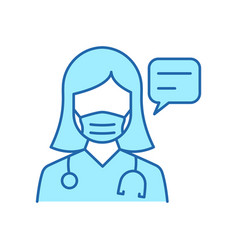 Doctor In Mask With Speech Bubble Consultation