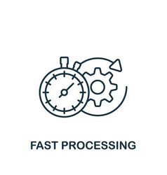 Fast Processing Icon Monochrome Simple Line Data