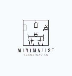 Minimalist Line Art Scandinavian Dining Room Logo