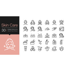 Skin Care Icons Modern Line Design