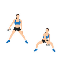 Woman Doing Figure 8 Squat Exercise Flat