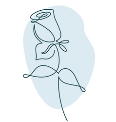 Flower Design Rose Drawn In Minimalist Line Style