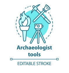 Archaeologist Tools Concept Icon Archelogy