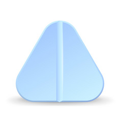 Blue Tablet Mockup Triangle Shape Medical Drug