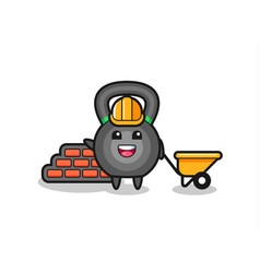 Cartoon Character Kettlebell As A Builder