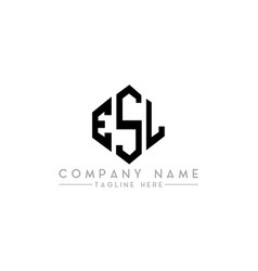 Esl Letter Logo Design With Polygon Shape