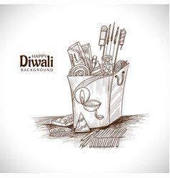 Hand Drawn Diwali Crackers Sketch Design