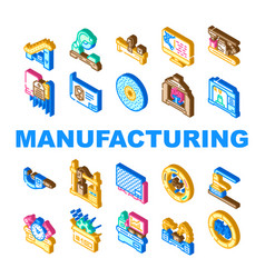 Manufacturing Factory Production Icons Set