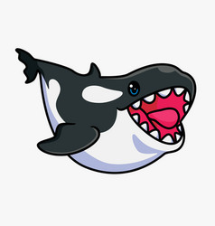 Cute Killer Whale Hunting Isolated Cartoon Animal