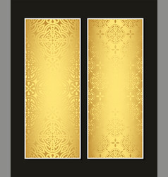 Gold Vertical Banner With Minimal Pattern