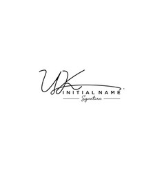 Initial Uk Signature Logo Template Hand Drawn