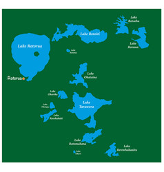 Map Lakes In Rotorua Lakes District New Zealand