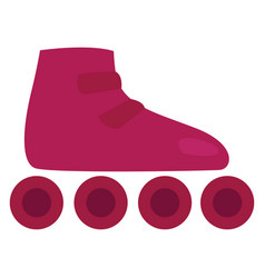 Pink Roller Skates On A White Background