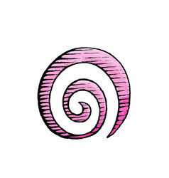 Pink Spiral Galaxy Icon Scratchboard Engraved