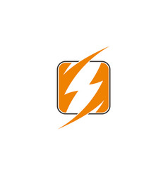 Thunder Shape Square Motion Logo