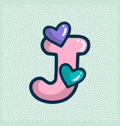 Unicorn Font Pink Letter J With Heart