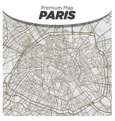 Flat Light Map Paris City Center On Gray