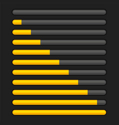 Color progress bar element set upload indicator Vector Image