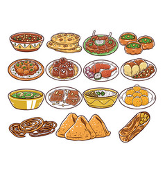 Set Of Indian Food Hand Drawn Collection