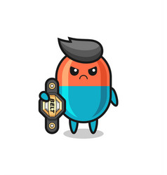 Capsule Mascot Character As A Mma Fighter