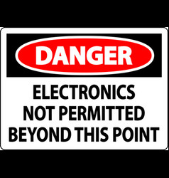 Danger Sign Electronics Not Permitted Beyond