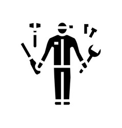 Handyman Worker Glyph Icon