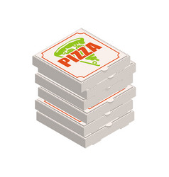 Pizza Boxes Stack Isolated Fast Food