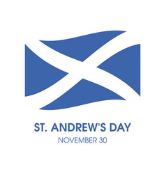 St Andrew S Day Poster With Waving Scottish Flag