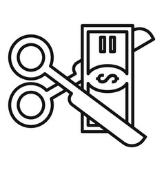 Cut Money Tax Icon Outline Style