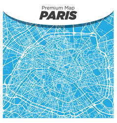 Map Paris City Center On Blue Background