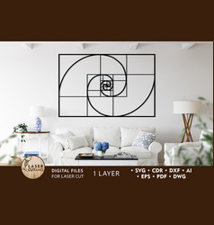 Fibonacci Onelayered Wall Art Laser Cut File