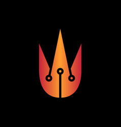 Flame Fire Geometric Technology Logo