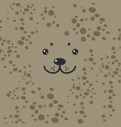 Funny Seal Face On Beige Brown Background