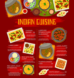 Indian Food Restaurant Meals Menu Page