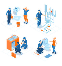 Plumbing Service Isometric Concept