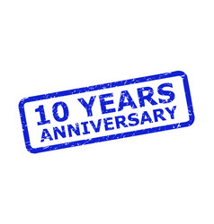 10 Years Anniversary Stamp Seal With Grunged