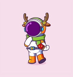 Astronaut Is Wearing The Deer Head Band For