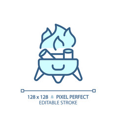 Customizable Campfire Simple Thin Linear Blue Icon