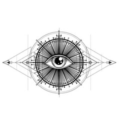 Eye providence masonic symbol all seeing eye Vector Image