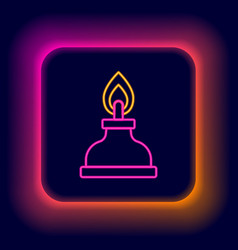 Glowing Neon Line Alcohol Or Spirit Burner Icon