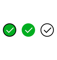 Round Checkbox Icon Set Or Decision Or Selection