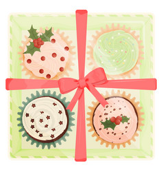 Sweets Top View Cupcake Box