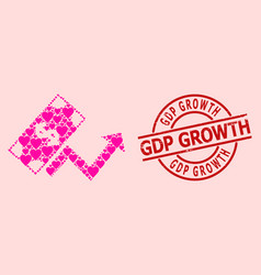 Textured Gdp Growth Badge And Pink Valentine