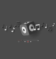 3d Music Cover And Digital Player Interface With