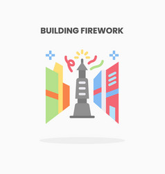 Building Firework Icon Flat