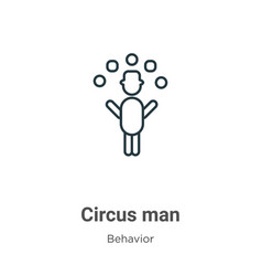 Circus Man Outline Icon Thin Line Black