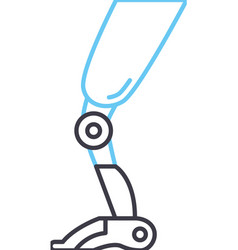 Cyber Leg Prothesis Line Icon Outline Symbol