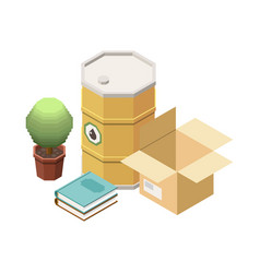 Garbage Items Isometric Composition