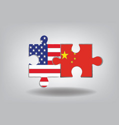 Us China Conflict Jigsaw Concept