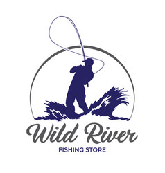 A Man Fishing Logo Design